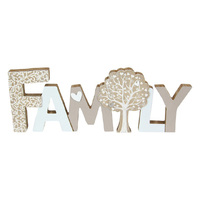 40CM STANDING/HANGING MDF FAMILY PLQ