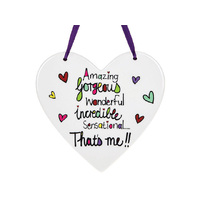 AMAZING HEART PLAQUE 13x12CM