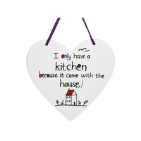 KITCHEN HEART PLAQUE 13x12CM