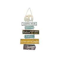 WOODEN PLAQUE 7PC CAMPING