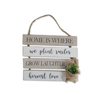 WOODEN PLAQUE HOME 15.5X23CM