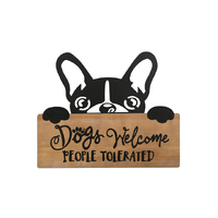 METAL AND MDF DOG WALL HANGING 30X25CM