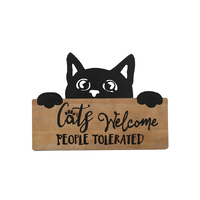 METAL AND MDF CAT WALL HANGING 30X22CM