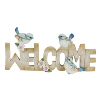 17CM LONG BLUE BIRDS WELCOME SIGN QTY 2