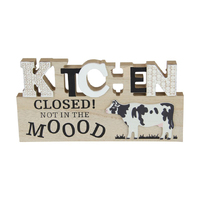 25X13CM KITCHEN COW PLAQUE W/MOOD QTY 4