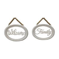 24X18CM WELCOME/FAMILY BEAD PLAQUE 2ASST