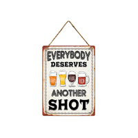 METAL EMBOSSED BEER SHOT WALL HANGER