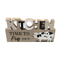 25X13CM KITCHEN PIG OUT PLAQUE QTY 4