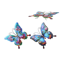 32CM COLOURFUL METAL B/FLY WALL ART 2ASST