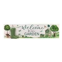 40CM WELCOME TO OUR GARDEN PLAQUE QTY 4