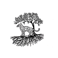 IRON WALL ART CAT W/TREE 46X50CM