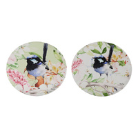 20CM ROUND PLAQUE W/WREN DESIGN 2ASST UN12
