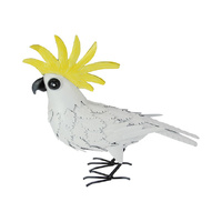 31X29CM WHITE COCKATOO BIRD METAL ART QTY 2