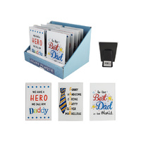 GLASS PLAQUE DAD 8X12CM 3ASST UN12