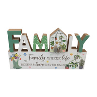27CM PLAQUE WITH FAMILY GARDEN DESIGN