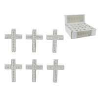 10X7.5CM MDF CROSS HANGER/STAND WITH WORDING UN18