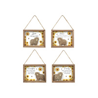 15X12CM HANGING PLAQUE W/COW AND SUNFLOWER QTY 4