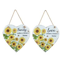 20CM HJANGING SLATE PLAQUE W/SUNFLOWER QTY 4