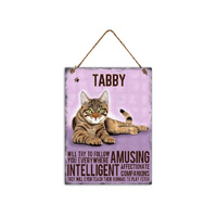 METAL TABBY CAT WALL HANGING 20X27CM