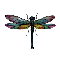 45CM GLASS/METAL DRAGONFLY WALL ART QTY 2