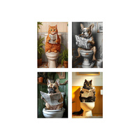 20X30CM TIN SIGN W/CAT AND DOG TOILET DESIGN QTY 8