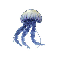 56CM METAL/GLASS JELLYFISH WALL ART QTY 2