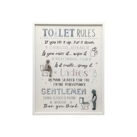 40X30CM MDF TOILET RULES HANGING PLAQUE QTY 2