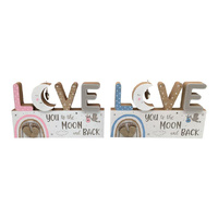20X11CM PLQ W/MOON/LOVE/BABY FEET 2ASST QTY 4