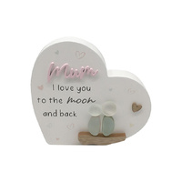 15X14CM HEART PLAQUE W/MUM ROCK PEOPLE QTY 4
