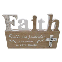 20CM FAITH RELIGIOUS PLAQUE QTY 4