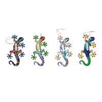 METAL WALL ART LIZARD 20X11CM QTY 4