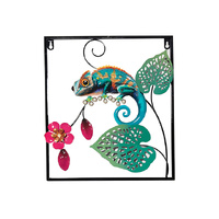 METAL WALL ART LIZARD 41X36CM