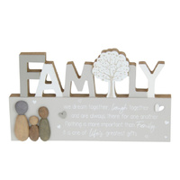 24X14CM FAMILY PLAQUE W/STONE FAMILY QTY 4