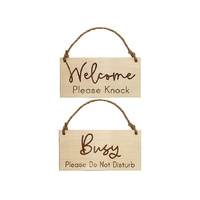 MDF WELCOME AND BUSY WALL HANGING 10X20CM
