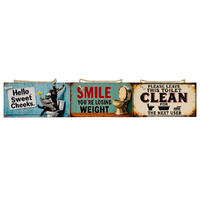 TOILET SIGNS 10X20CM 3ASST