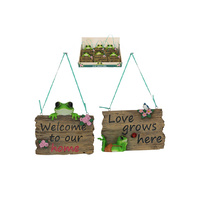 15X13CM HANGING FROG WALL PLAQUE 2ASST UN6