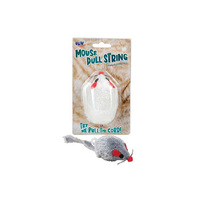 CAT TOY PULL STRING MOUSE 20CM 2ASST