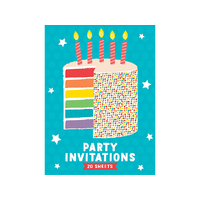PAD INVITE RAINBOW CAKE 20 SHEET SOLD QTY6