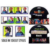 MULTI FUNCTION SCARVES ASST SOLD IN QTY10