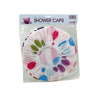 SHOWER CAP W/PRINT 4PK