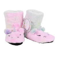 SLIPPER BOOT RAINBOW UNICORN