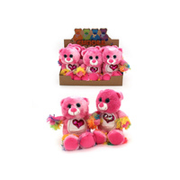 22CM SUPER SOFT BEAR W/SEQUIN HEART