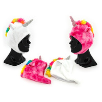 PLUSH 23CM UNICORN HOOD 2ASST