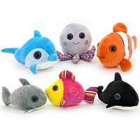 PLUSH 23CM CUTE SEA ANIMALS 6ASST