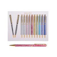 DIAMOND CUT FLORAL BALL PEN UN12