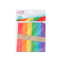 POPSTICKS COLOURED 100PK 6ASST