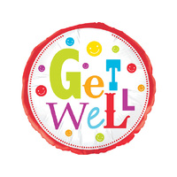 BALLOON FOIL 45CM GET WELL SOLD QTY12