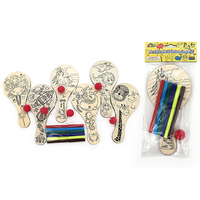 PADDLE BALL COLOURING KIT W/COLS PENS 6ASST
