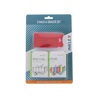 CHALK AND ERASER SET WHITE AND COLOUR