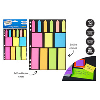 STICKY NOTES ASST SIZES 25 SHEETS 13PK